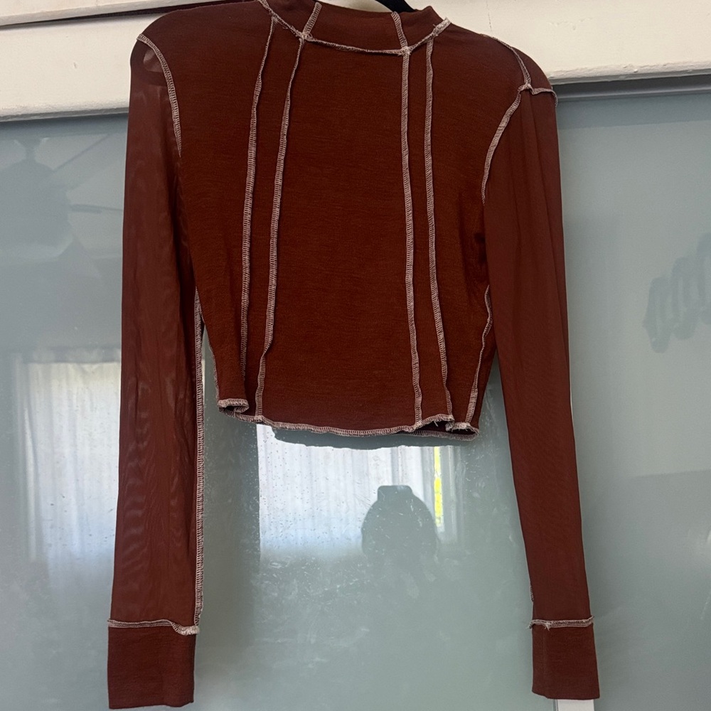 Brown Long Sleeve Women's Top
